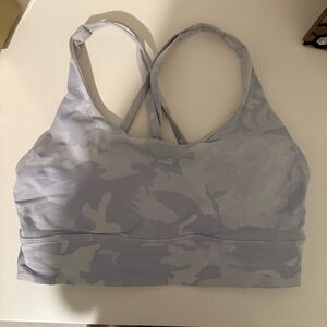 Lululemon White Camouflage Energy Longline Sports Bra